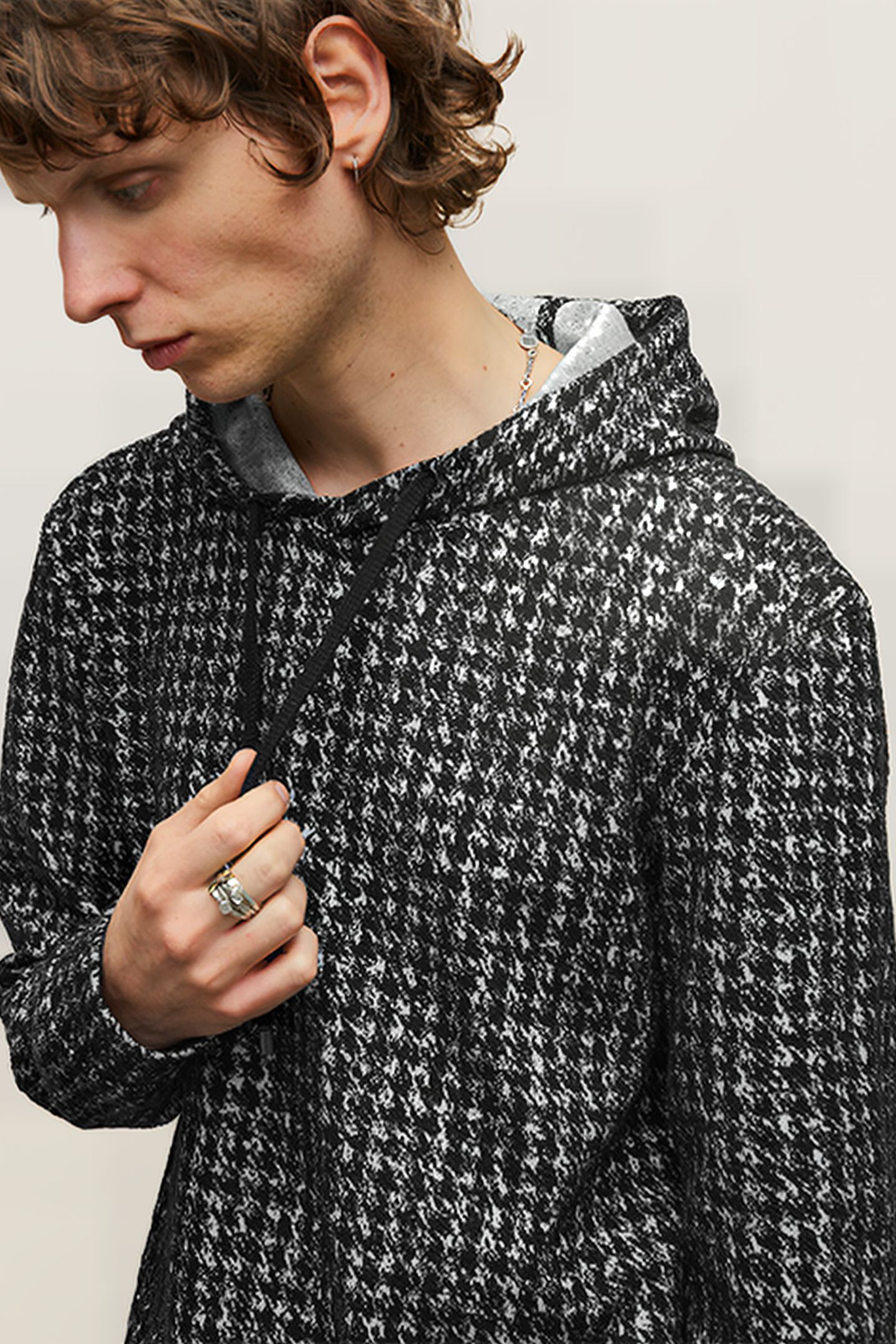 DELANCEY REGULAR FIT LS POP-UP HOODIE BLACK 6