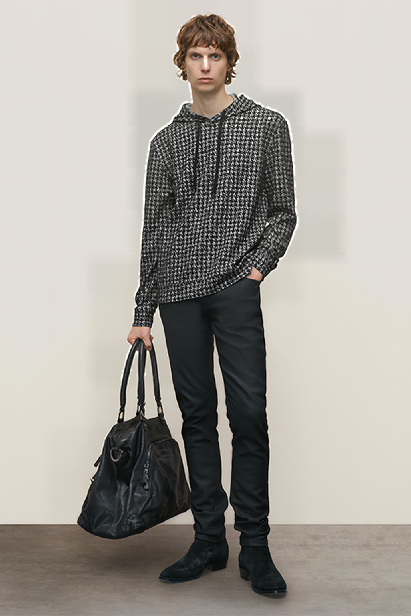 DELANCEY REGULAR FIT LS POP-UP HOODIE BLACK 5