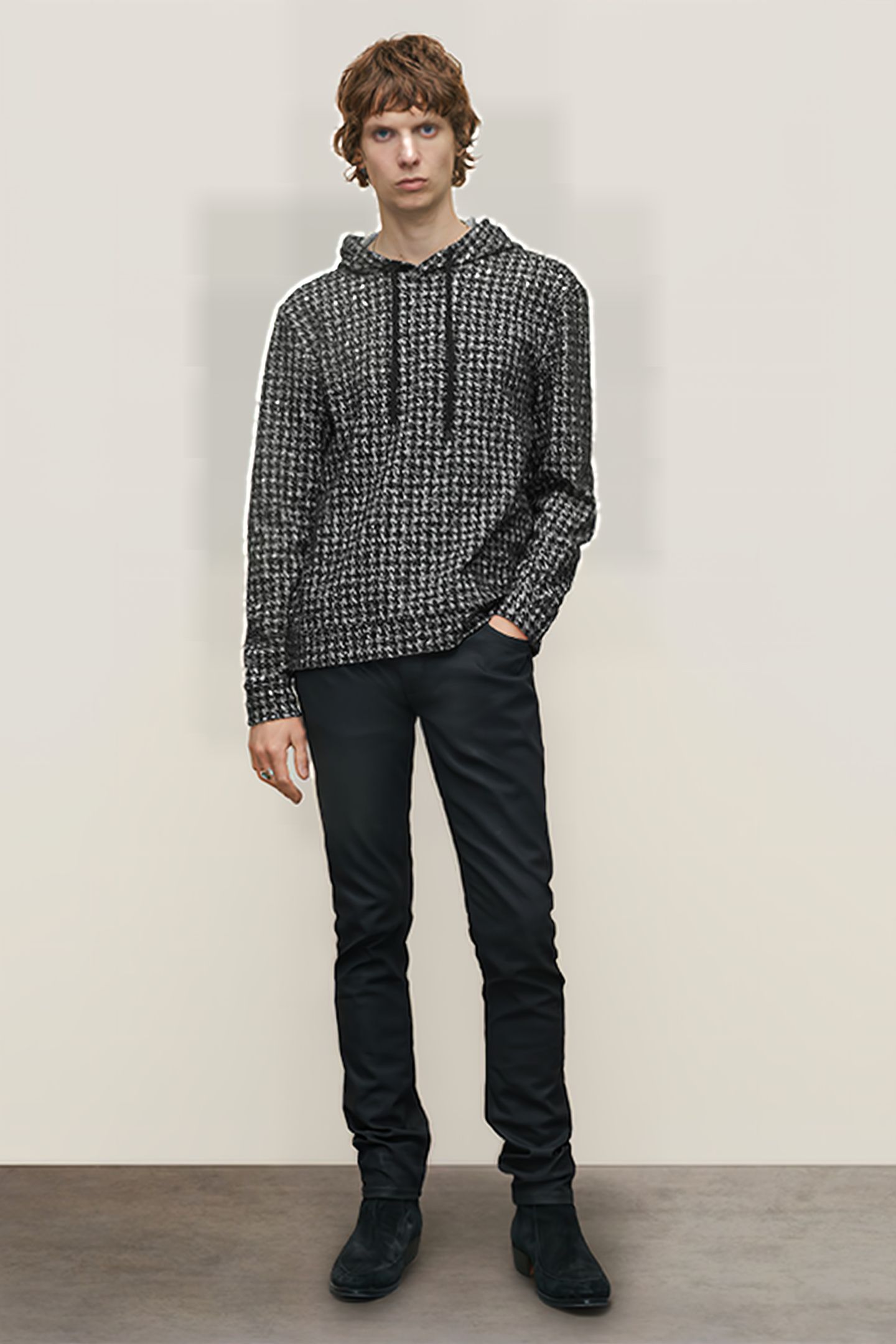 DELANCEY REGULAR FIT LS POP-UP HOODIE BLACK 3