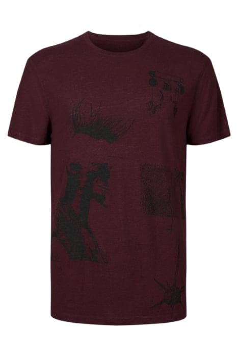 SS CREW TEE - ALL OVER GRAPHIC DARK PLUM 5