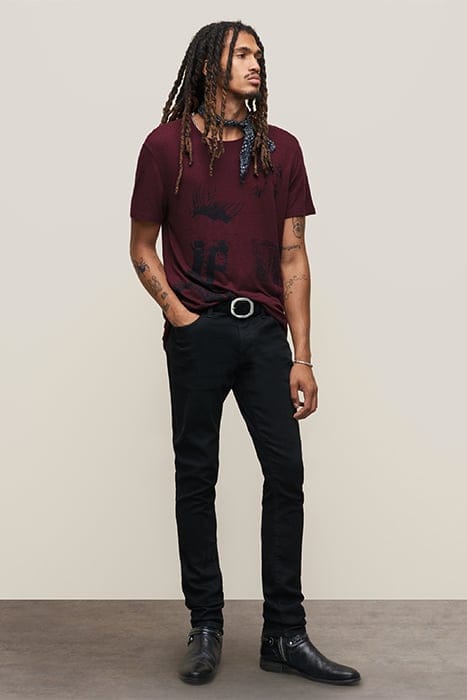 SS CREW TEE - ALL OVER GRAPHIC DARK PLUM 3