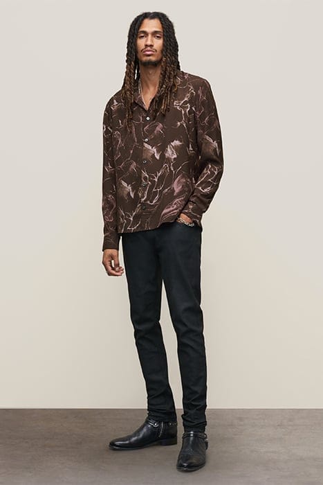 STRAIGHT BOTTOM HEM SHIRT WITH REGULAR COLLAR DARK PLUM 3