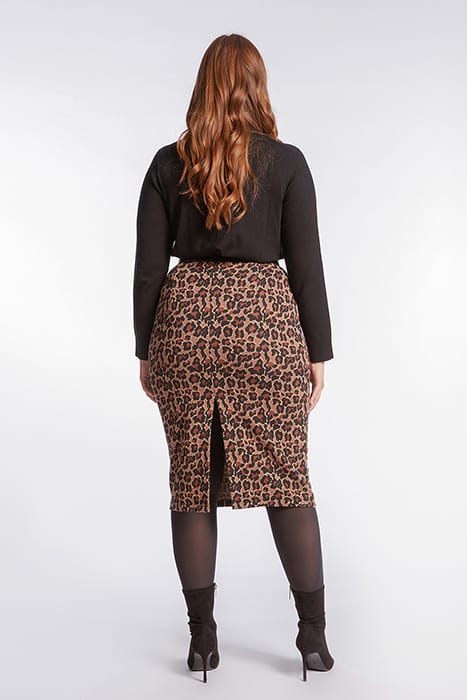 ANIMALIER PENCIL SKIRT LIGHT BROWN 4