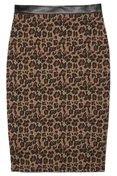 ANIMALIER PENCIL SKIRT LIGHT BROWN 1