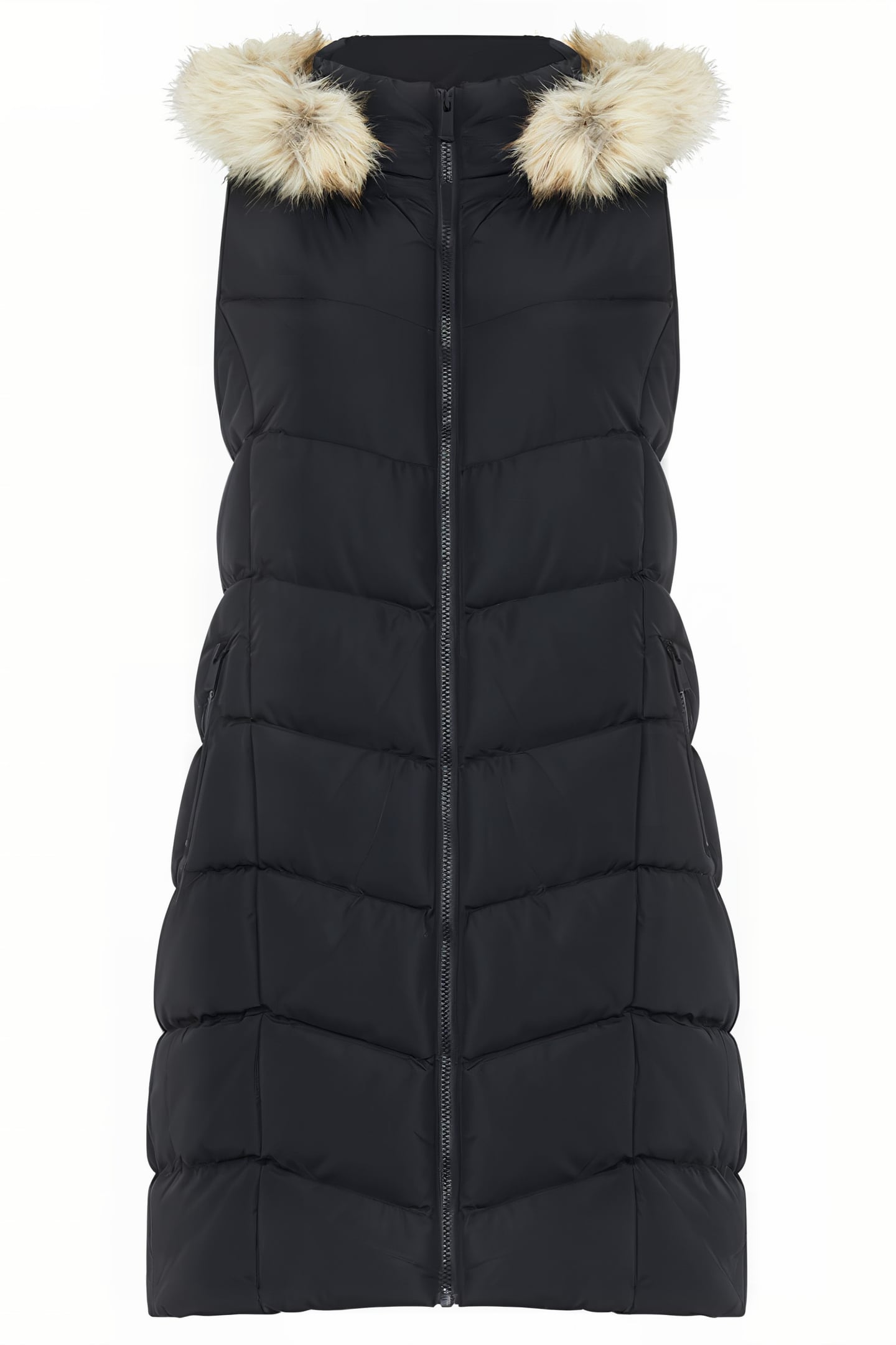 FUR CHEV MIX GILET M BLACK 4