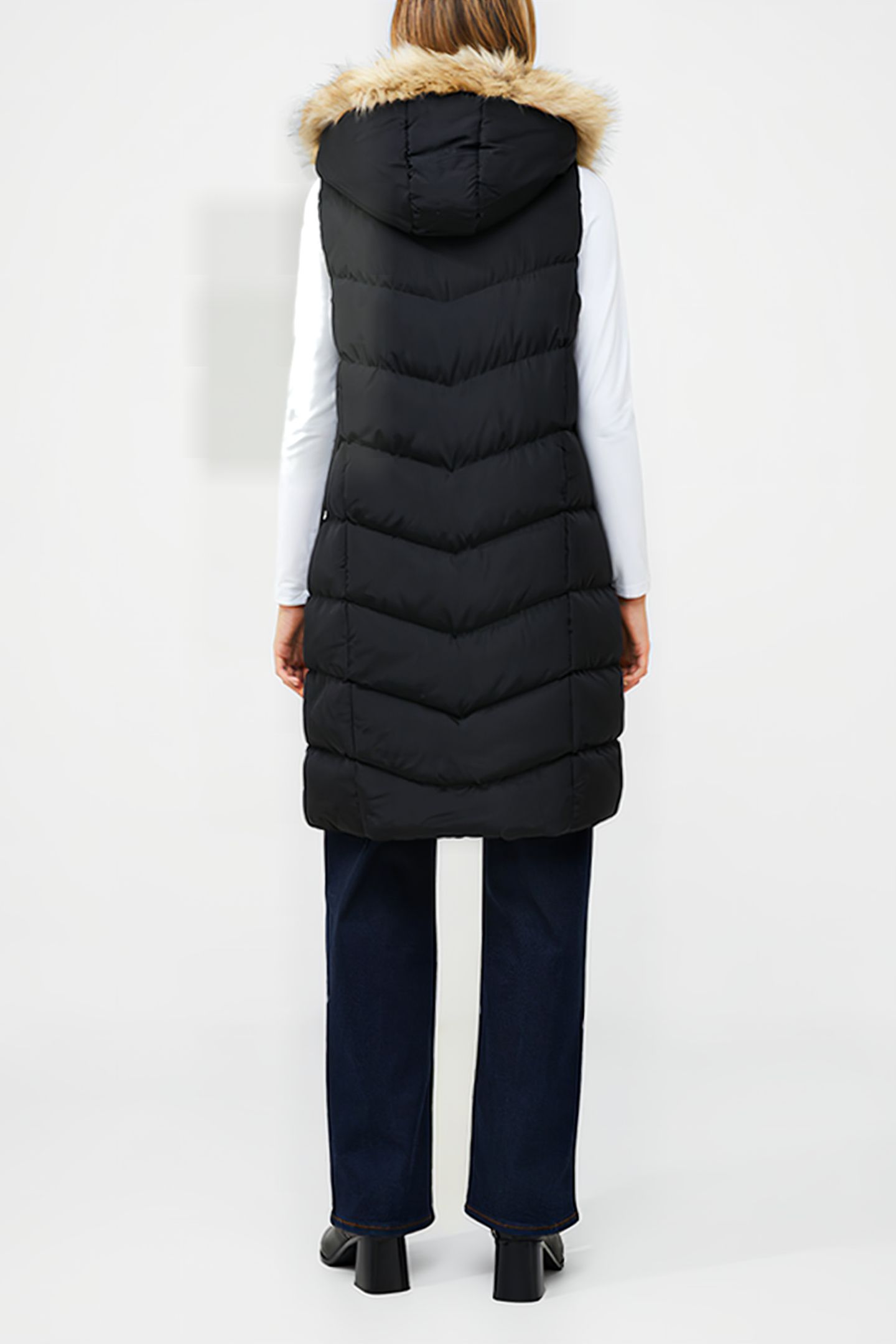 FUR CHEV MIX GILET M BLACK 3