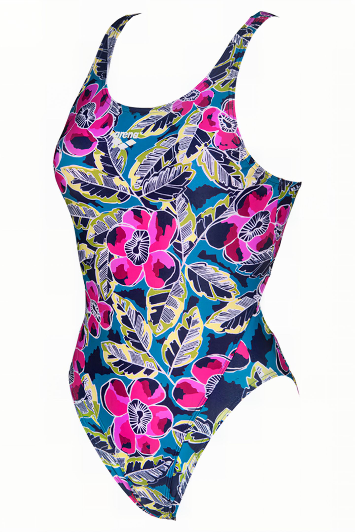 W TROPICAL SKETCH SWIM TECH ONE PIECE GREEN MULTI 5