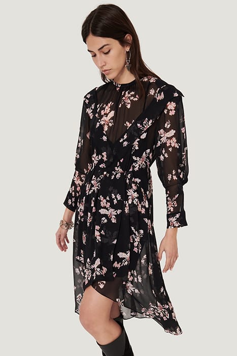 ILIONA BLACK/ECRU/PINK DRESS 1