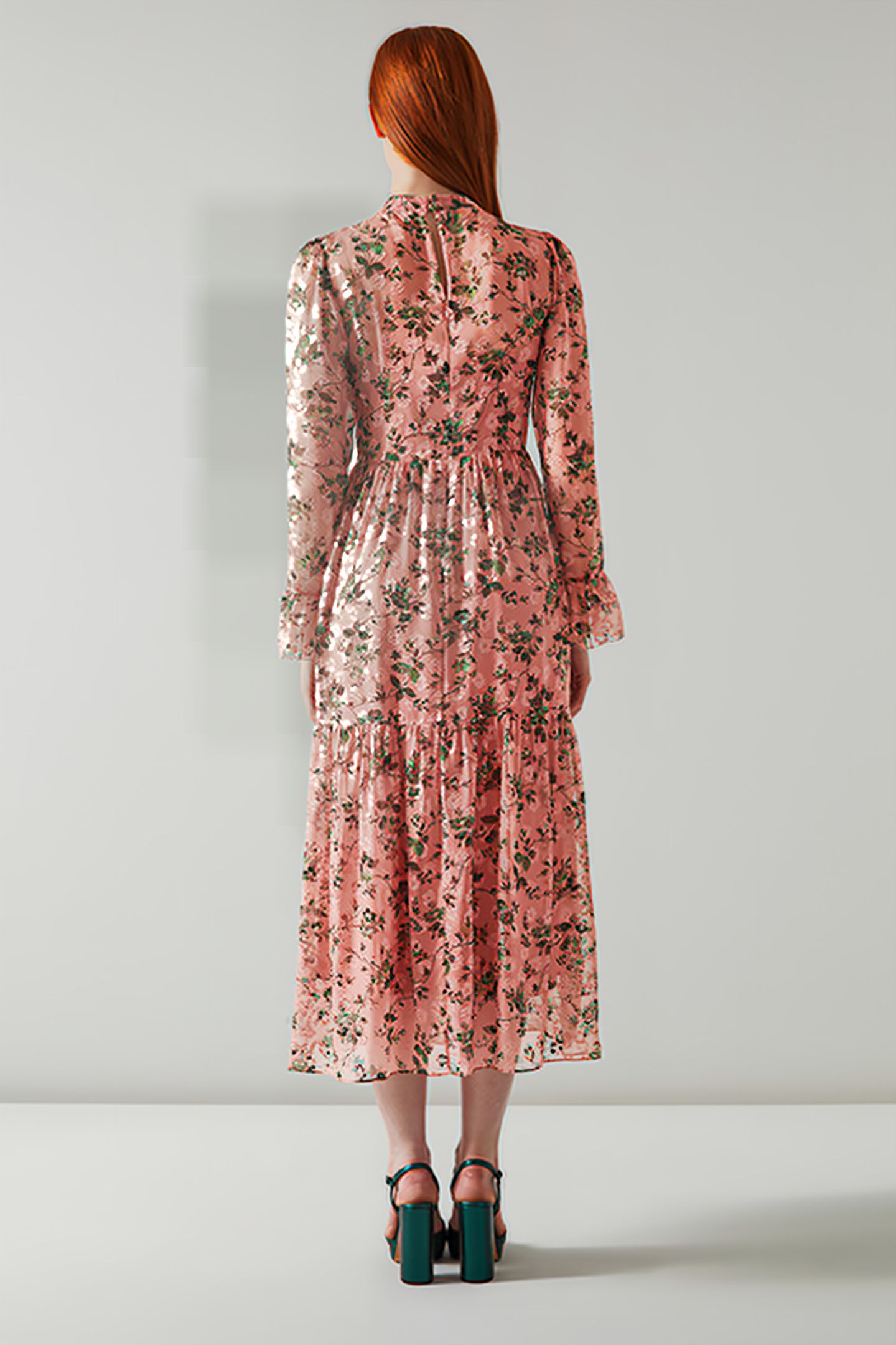 SWINTON MIDI DRESS PINK 2
