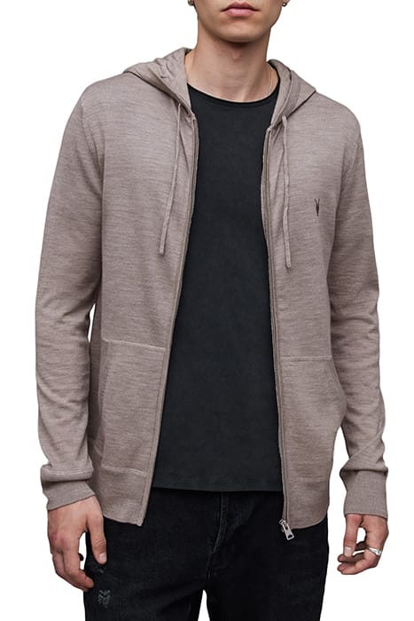 MODE MERINO ZIP HOOD STONE TAUPE MARL 1