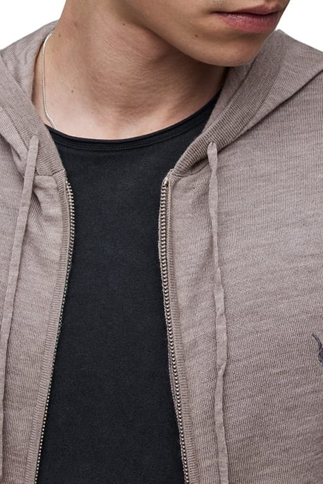MODE MERINO ZIP HOOD STONE TAUPE MARL 4