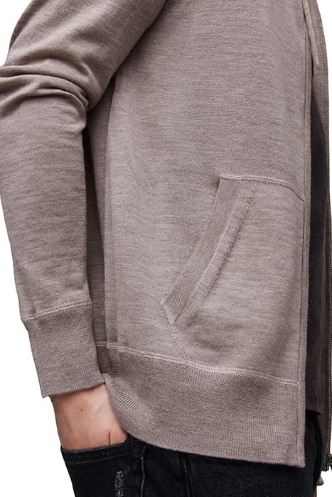 MODE MERINO ZIP HOOD STONE TAUPE MARL 5