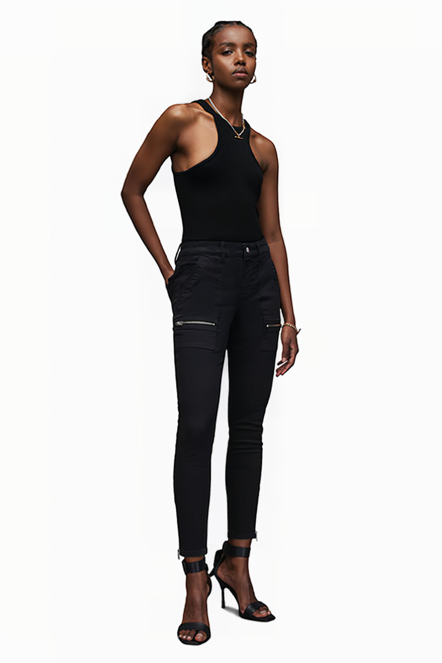 DEMI ZIP SKINNY JEAN BLACK 2