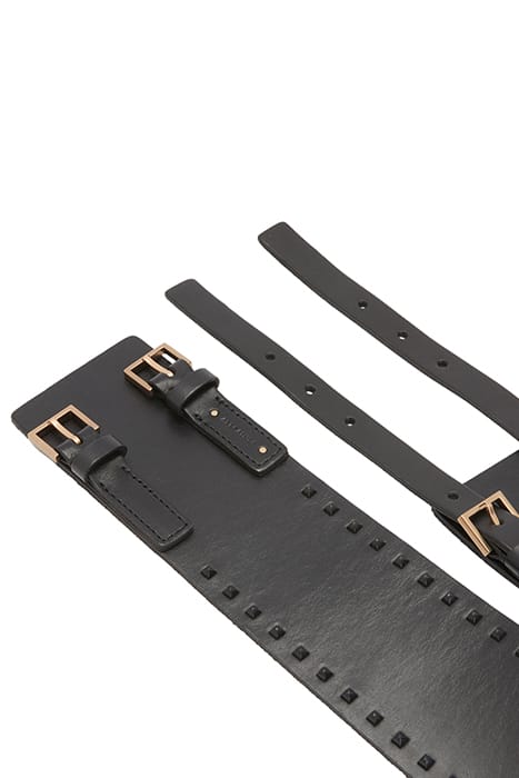 MAXIE STUD DBLE BELT BLACK/MATTE BLACK 5