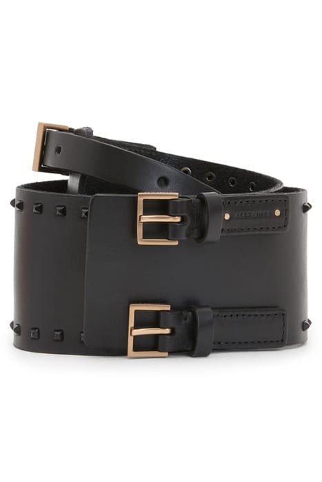 MAXIE STUD DBLE BELT BLACK/MATTE BLACK 3