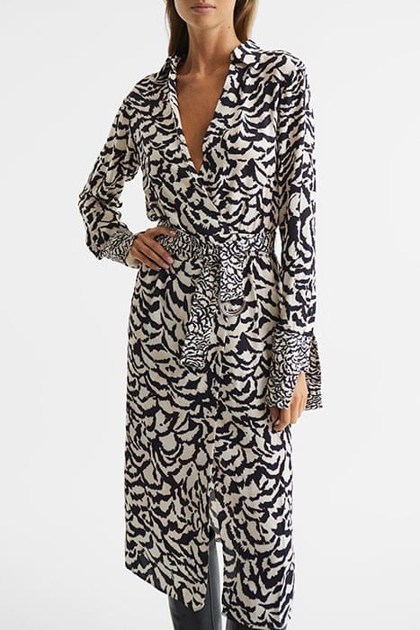 EVIE MIDI DRESS — BLACK/WHITE 1