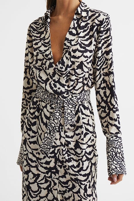 EVIE MIDI DRESS — BLACK/WHITE 5