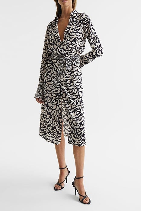 EVIE MIDI DRESS — BLACK/WHITE 2