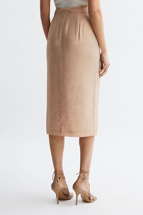 BROOKLYN MIDI SKIRT — NUDE 2