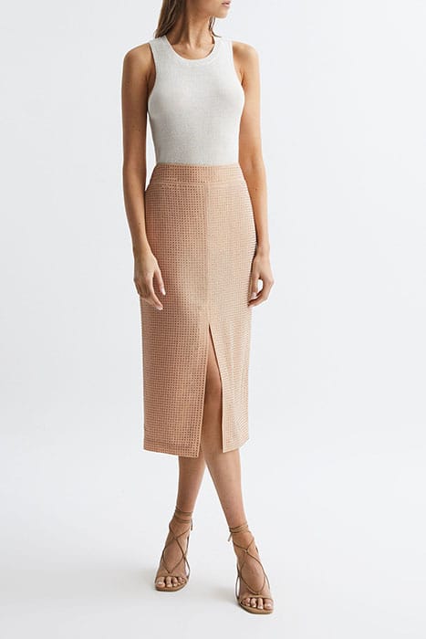BROOKLYN MIDI SKIRT — NUDE 3