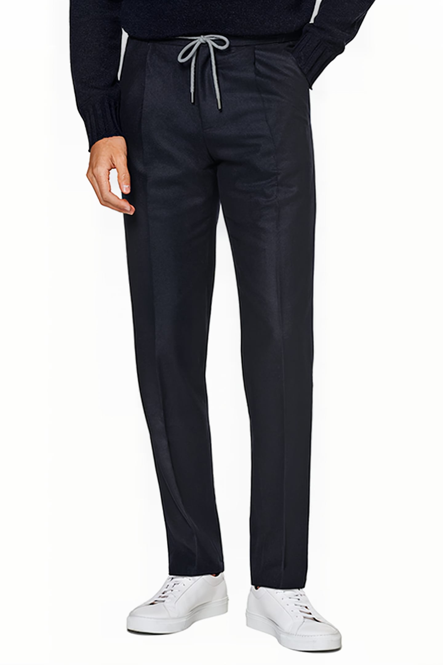NAVY DRAWSTRING AMES TROUSERS 1