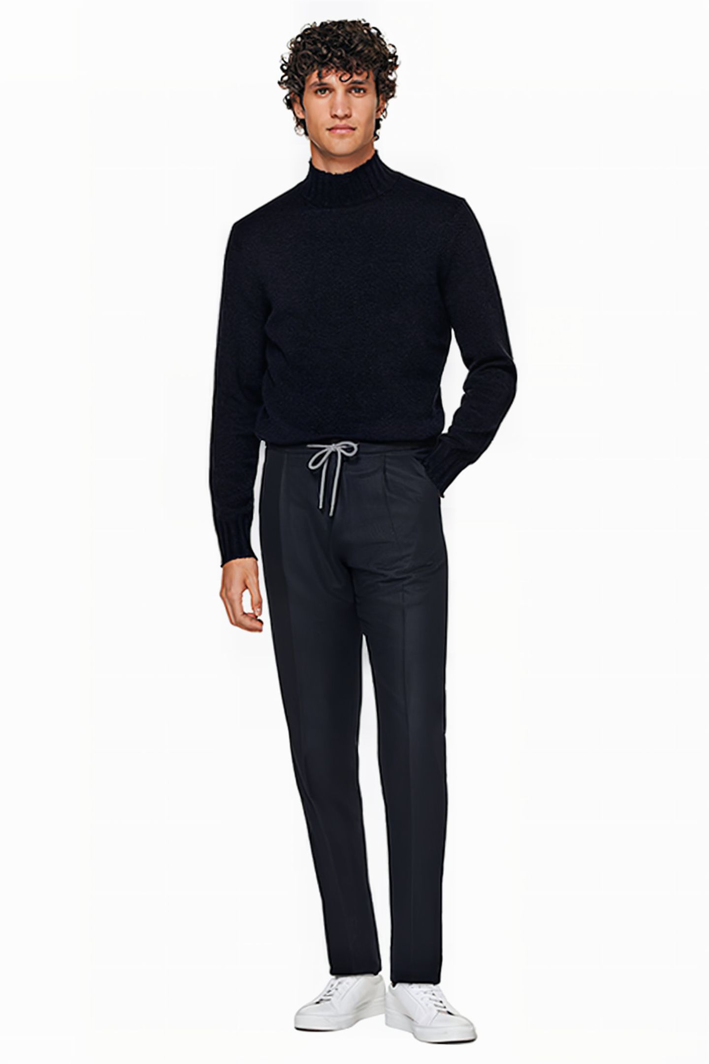 NAVY DRAWSTRING AMES TROUSERS 4