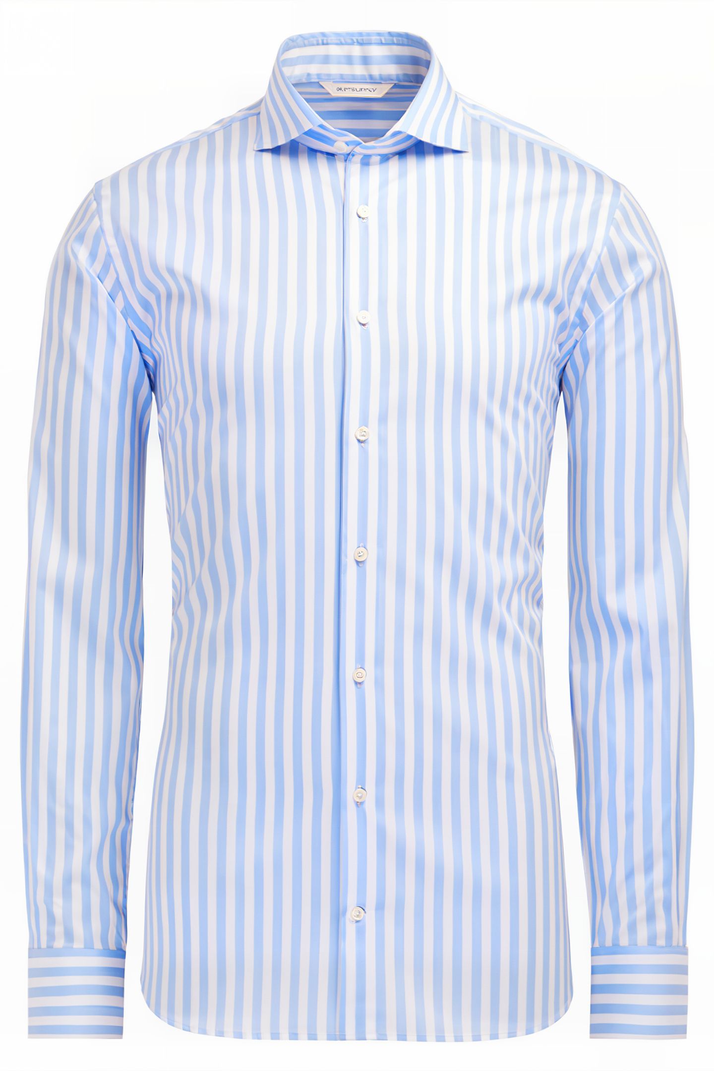 LIGHT BLUE STRIPED TWILL EXTRA SLIM FIT SHIRT 8