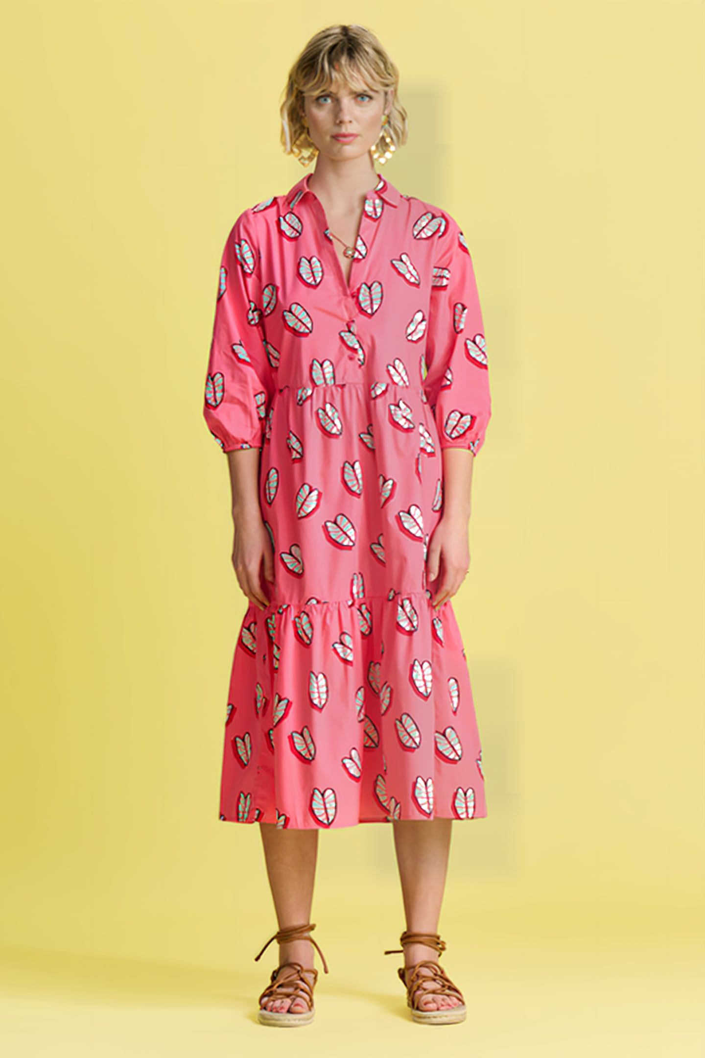 DRESS - LEAF IT PINK 1
