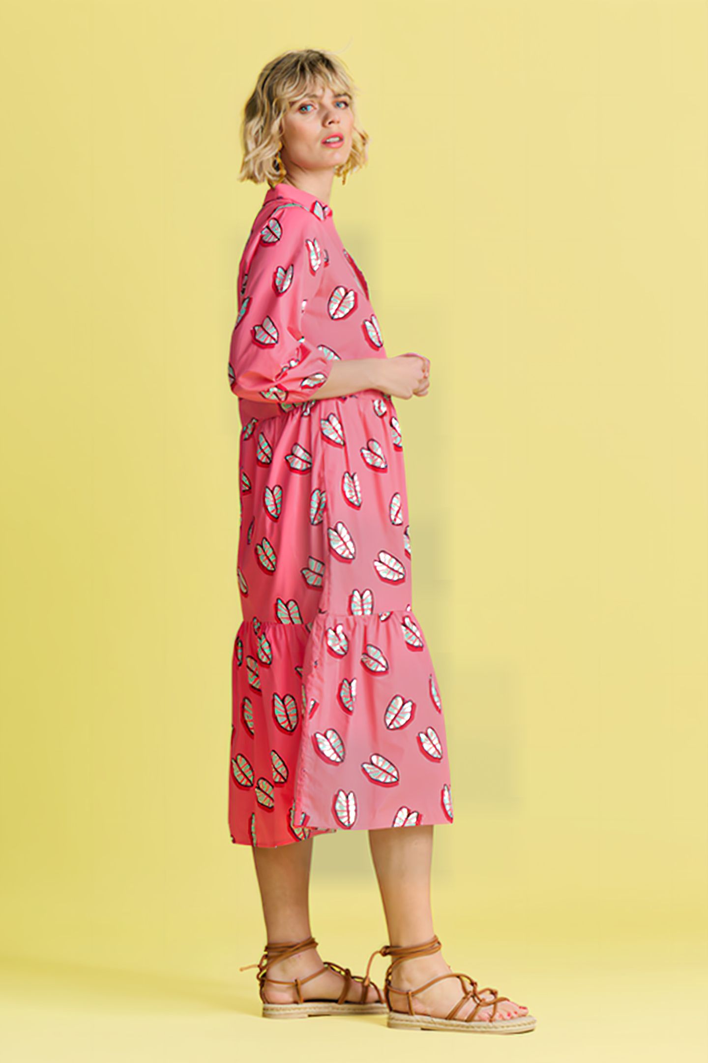 DRESS - LEAF IT PINK 5