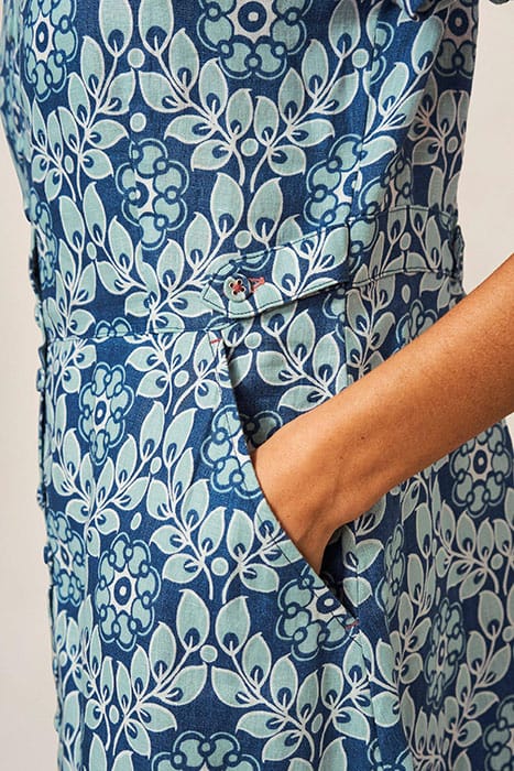 IVY LINEN MIDI DRESS BLUE PRINT 3