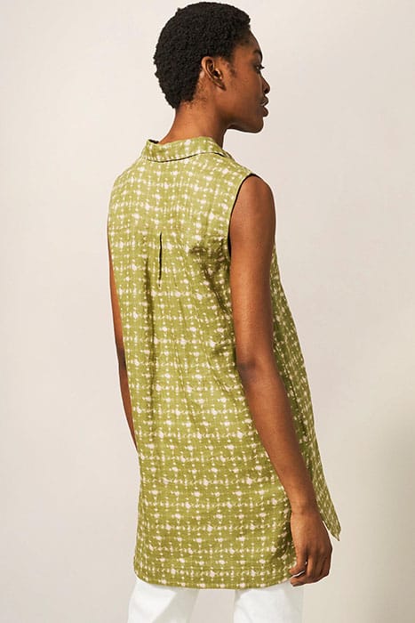 EIE SLEEVELE LINEN TUNIC GREEN 2