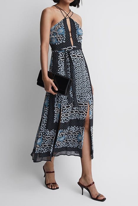 ALIANA MIDI DRESS — NAVY/BLUE 1
