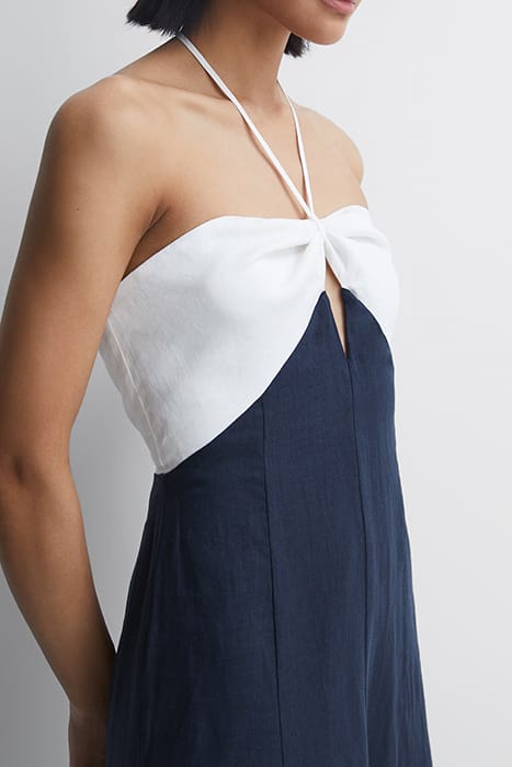 SIAN MIDI DRESS NAVY/WHITE 4