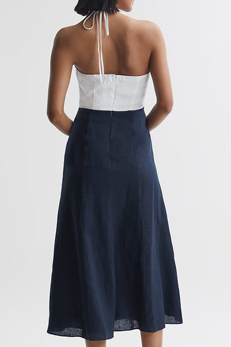 SIAN MIDI DRESS NAVY/WHITE 2
