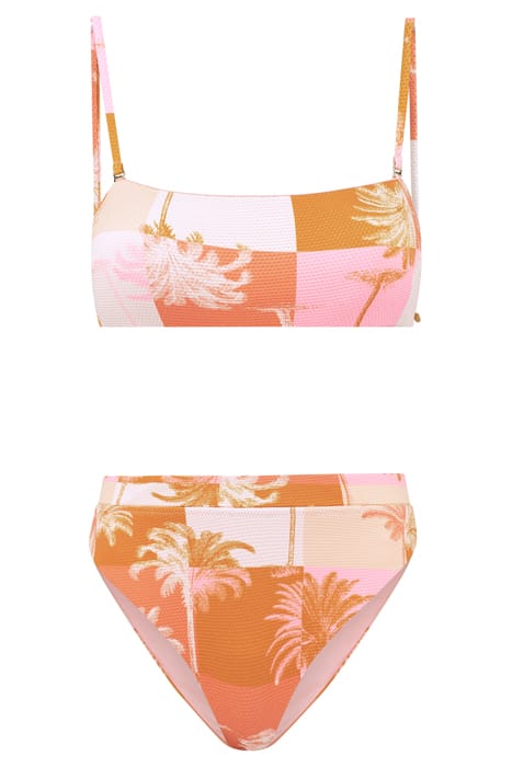LADIES LOLA BIKINI SET BLOCK PALM ICED STRAWBERRY PINK 4