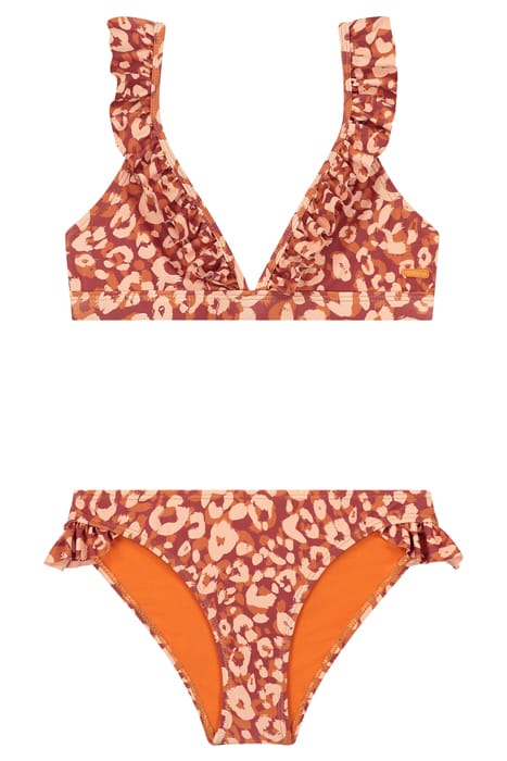 GIRLS BELLA BIKINI SET LUSH LEOPARD FROZEN CHOCO BROWN 1
