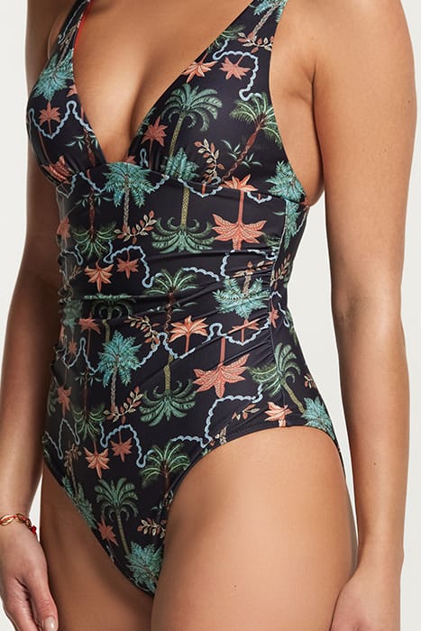 LADIES LARA SWIMSUIT JAIPUR PALM BLACK 4