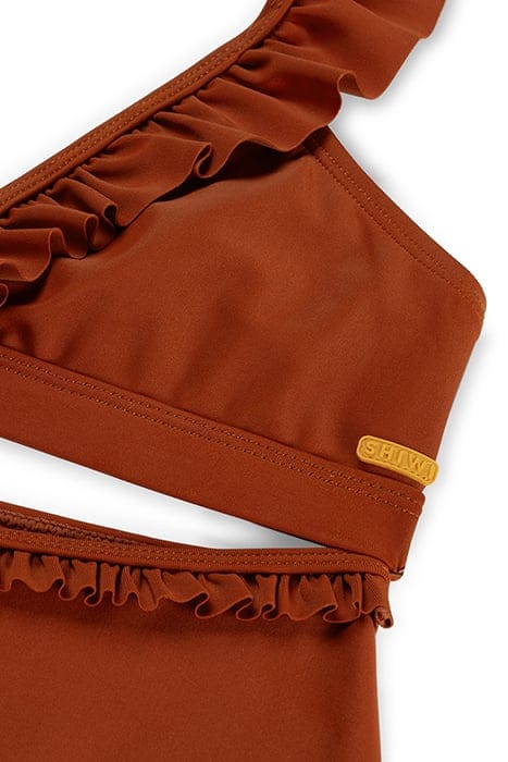 GIRLS BELLA HIPSTER BIKINI SET OCHRE BROWN 3