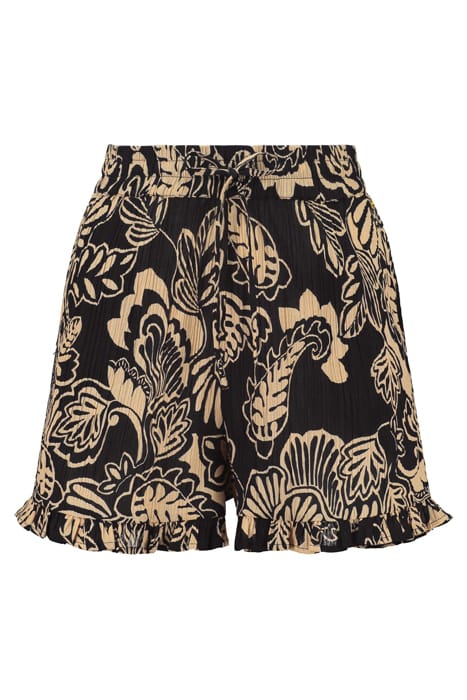 LADIES CARACAS SHORTS ARTSY LEAVES BLACK 8