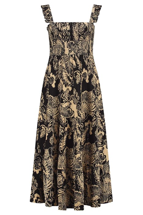 LADIES SEYCHELLES DRESS ARTSY LEAVES BLACK 5