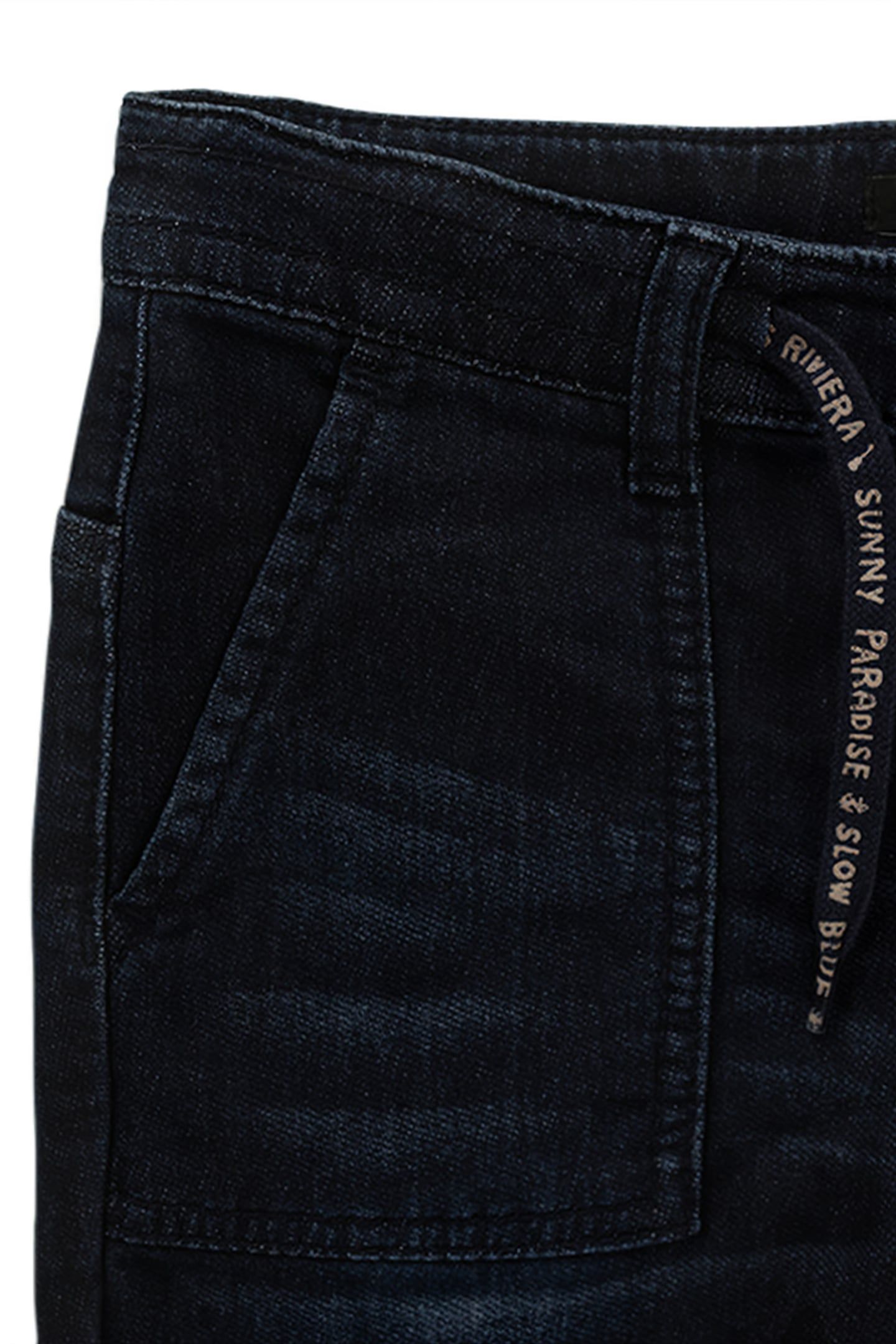 BOYS’ RAW DENIM BERMUDA SHORTS WITH SLOGAN CORDS 7