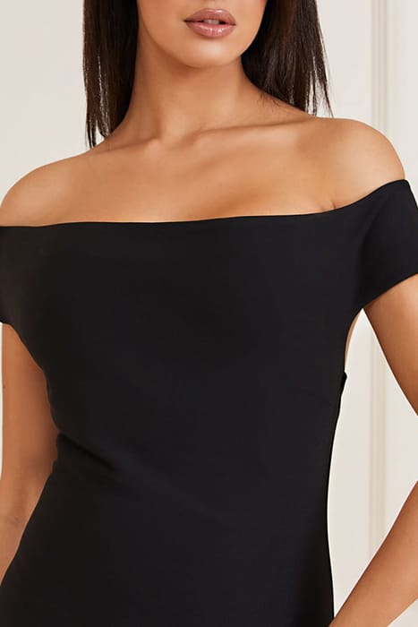 MARCIANO BY GUESS DAHLIA OFF SHOULDER JET BLACK 7