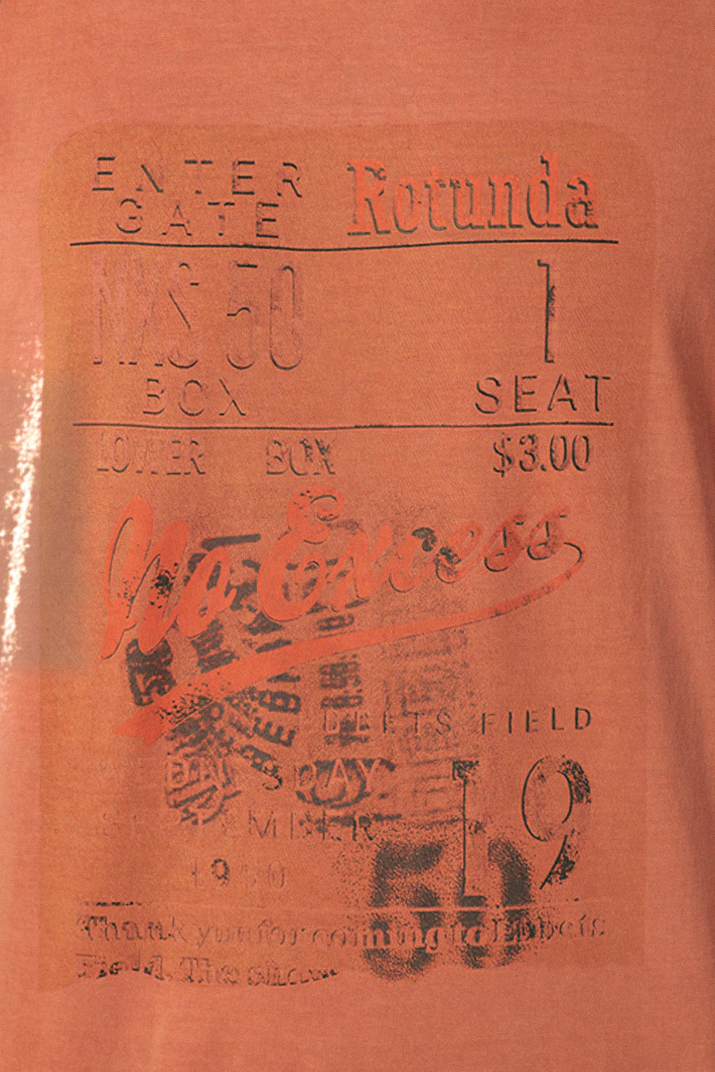 T-SHIRT CREWNECK PRINT GARMENT DYED PAPAYA 6