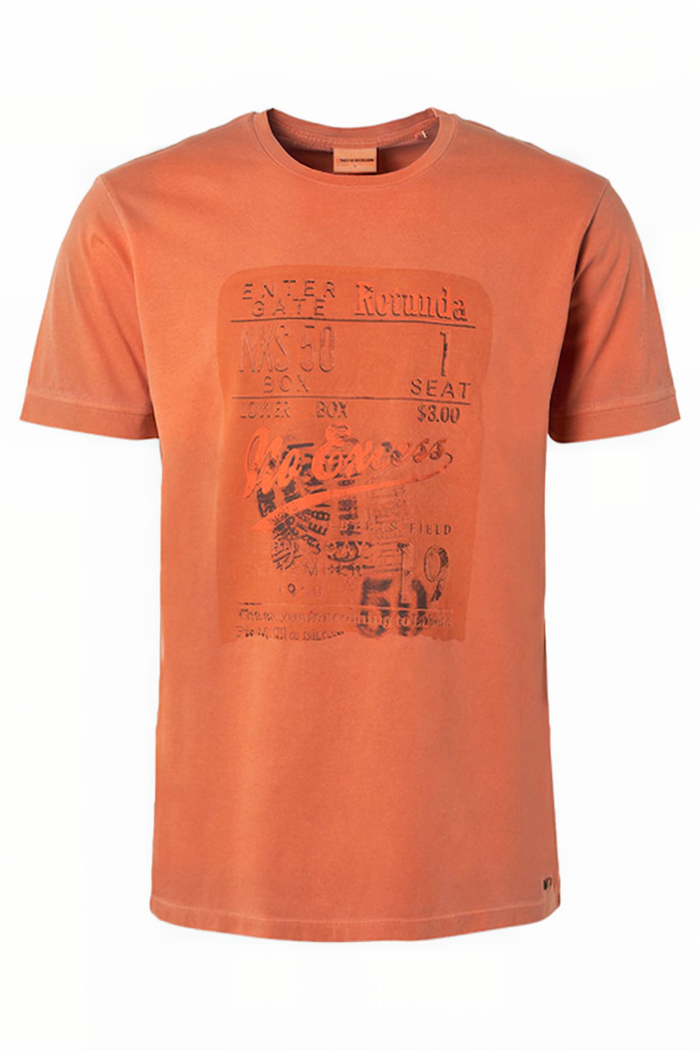 T-SHIRT CREWNECK PRINT GARMENT DYED PAPAYA 4