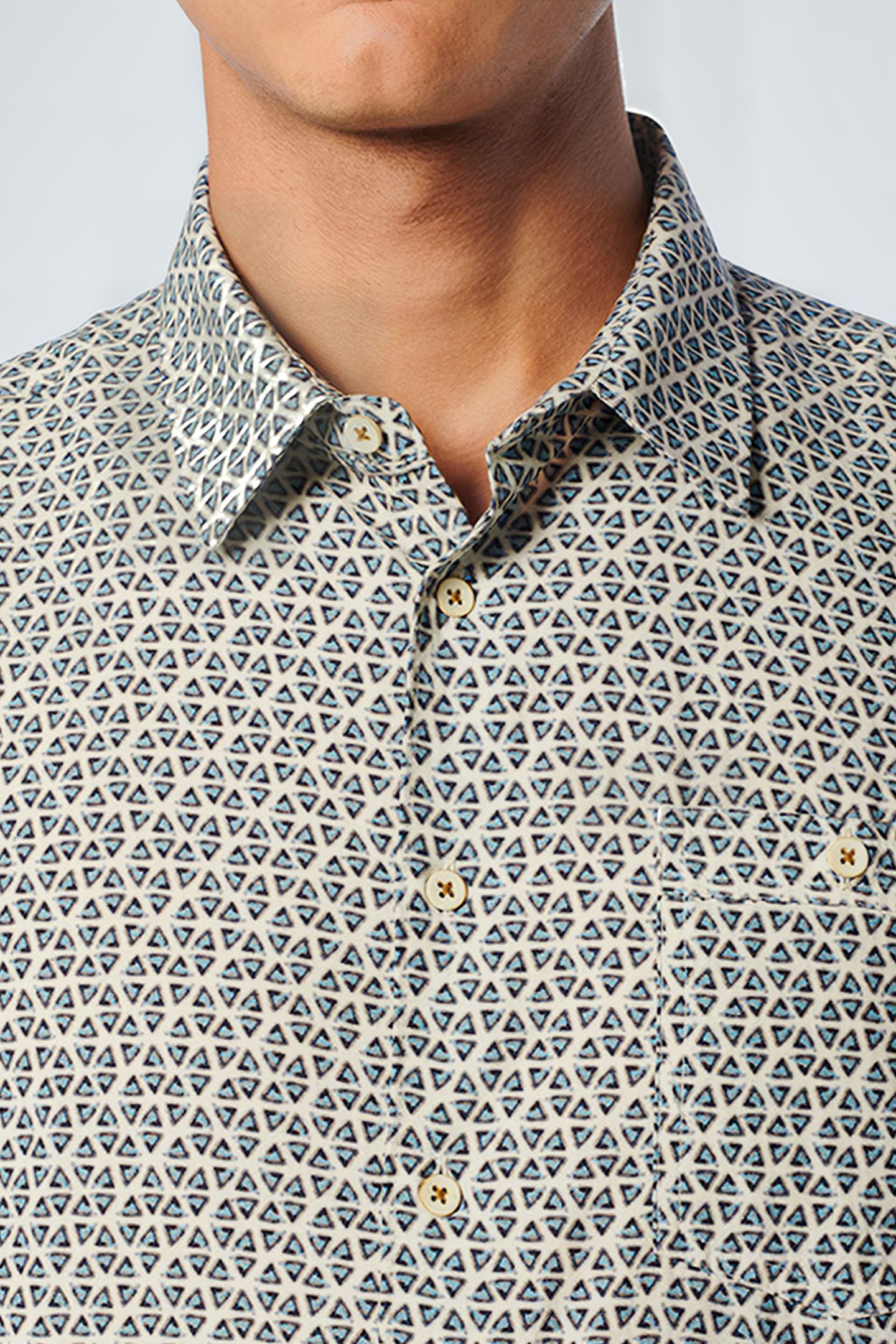 SHIRT SHORT SLEEVE ALLOVER PRINTED OFFWHITE 6