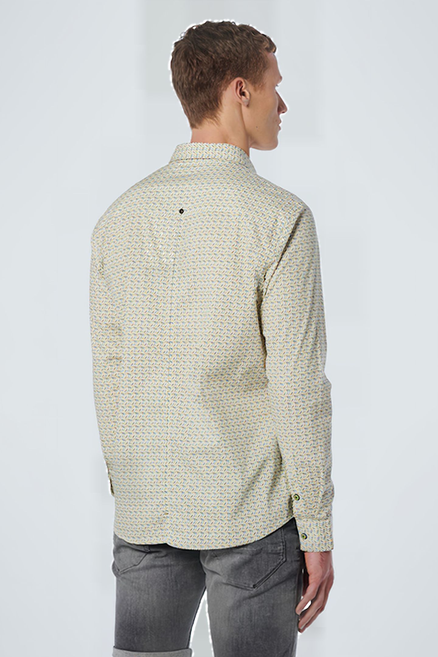 SHIRT ALLOVER PRINTED STRETCH LIGHT GREEN 2
