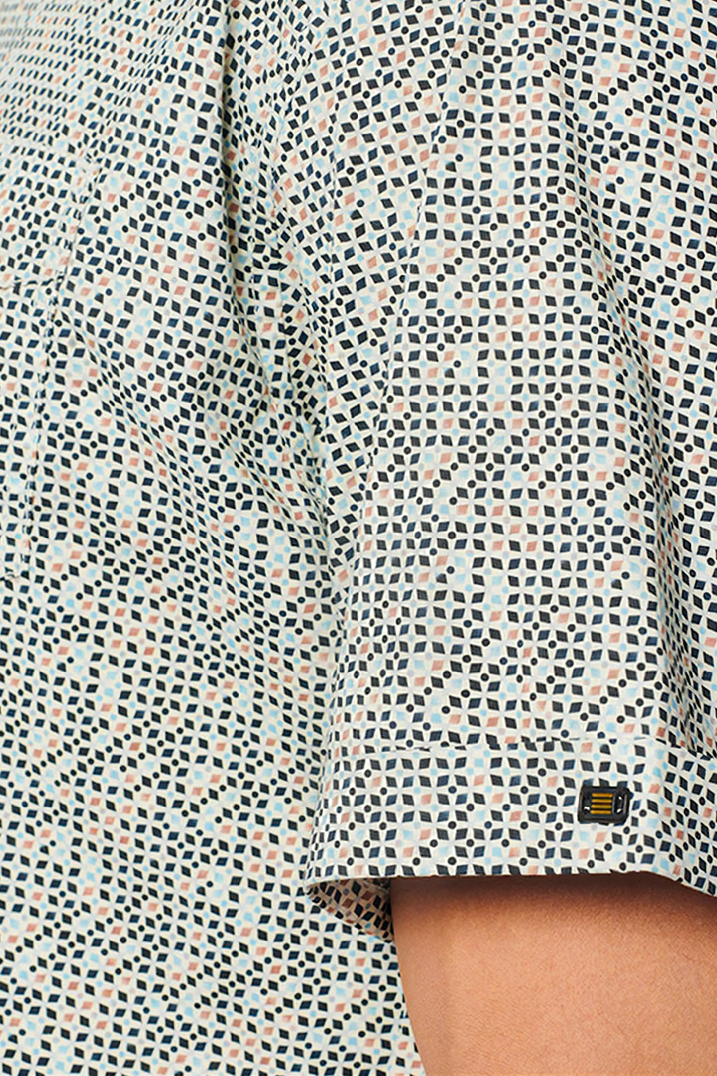SHIRT SHORT SLEEVE ALLOVER PRINTED STRETCH LIGHT AQUA 6