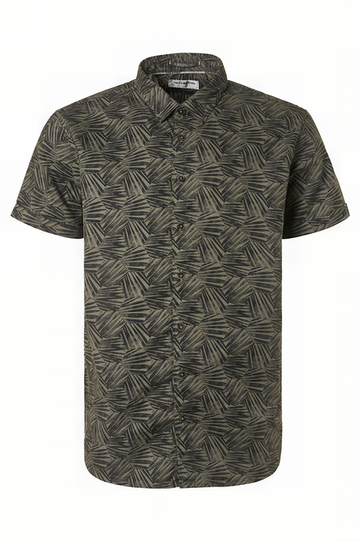 SHIRT SHORT SLEEVE ALLOVER PRINTED GARMENT DYED LIGHT ARMY 1