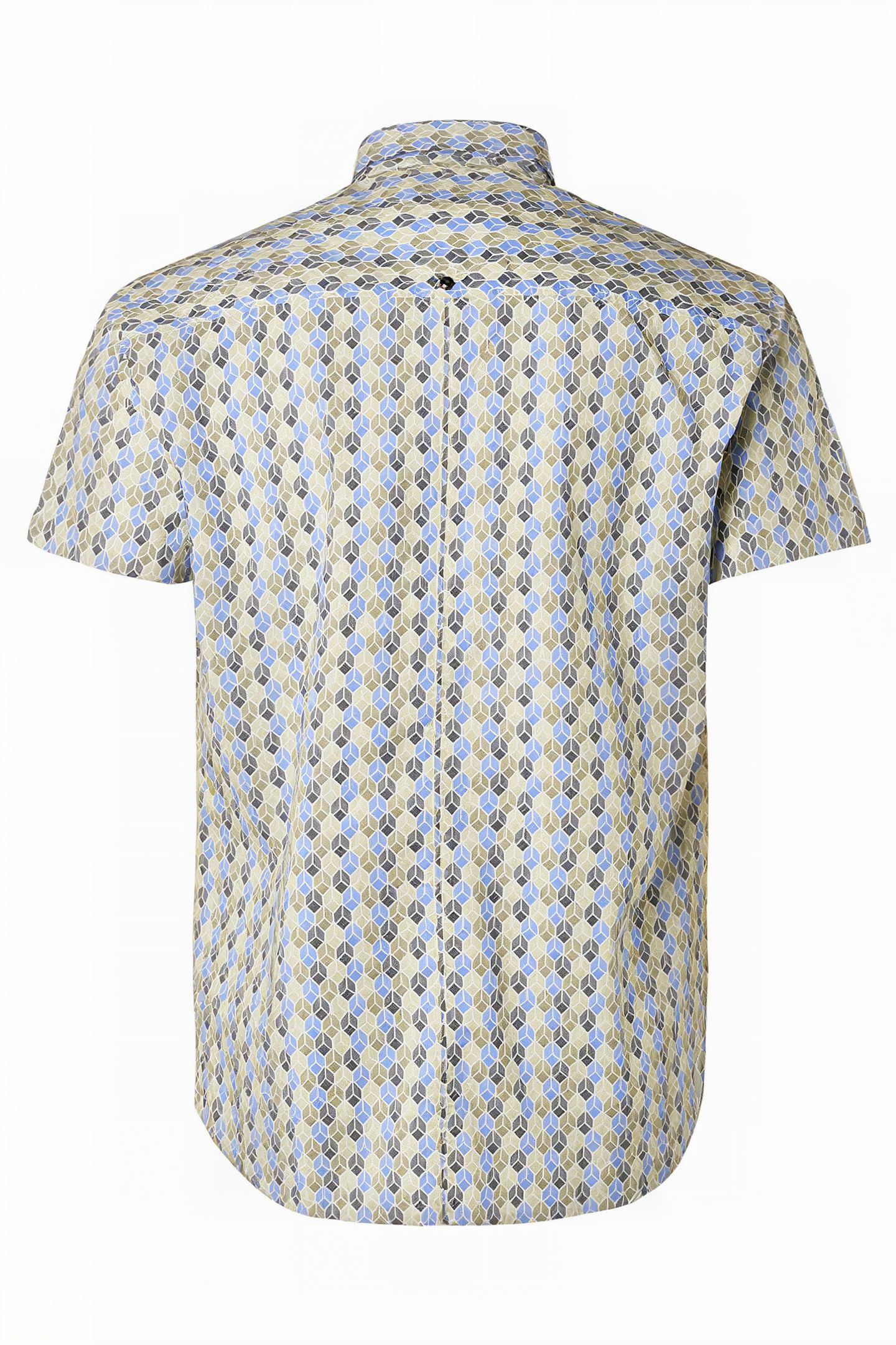 SHIRT SHORT SLEEVE ALLOVER PRINTED STRETCH WASHED BLUE 5