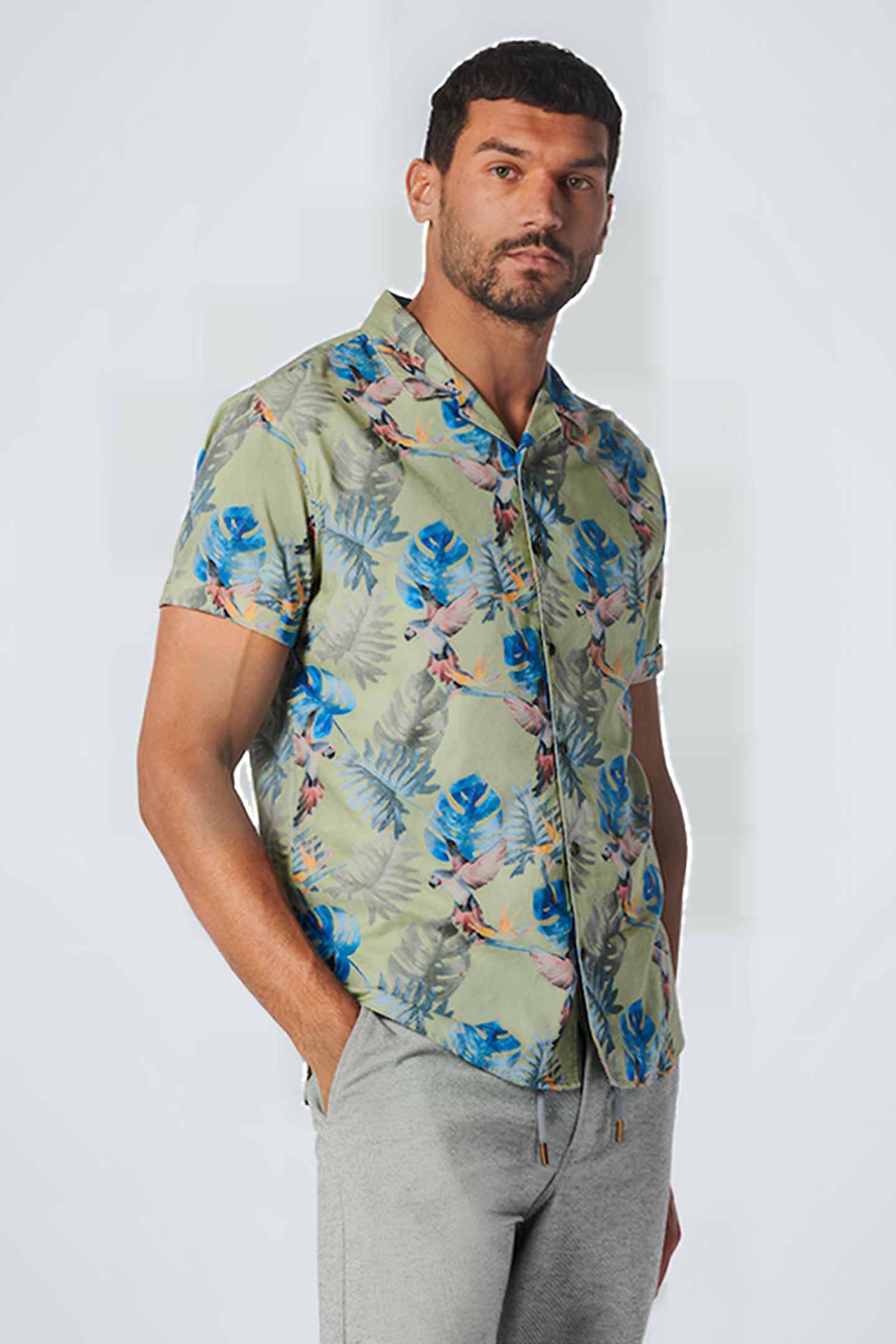 SHIRT SHORT SLEEVE ALLOVER PRINTED SMOKE 1